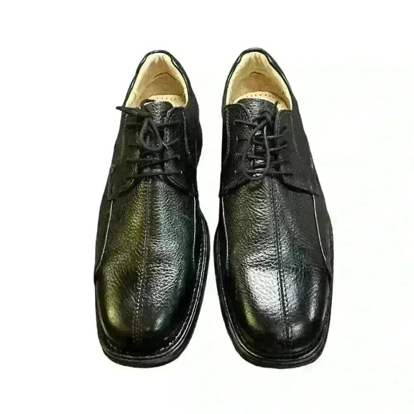 LIKE NEW Belvedere Bay Bridge Lace Up Oxford Shoes Men Size 8.5D Black Leather - Picture 3 of 16